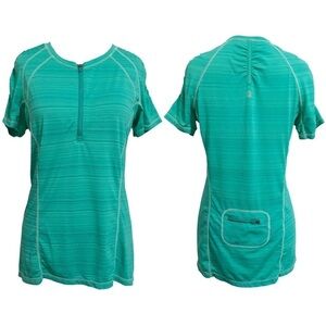 Athleta Pacifica Short Sleeve Tee UPF Quarter Zip Quickdry Size Medium